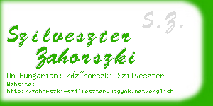 szilveszter zahorszki business card